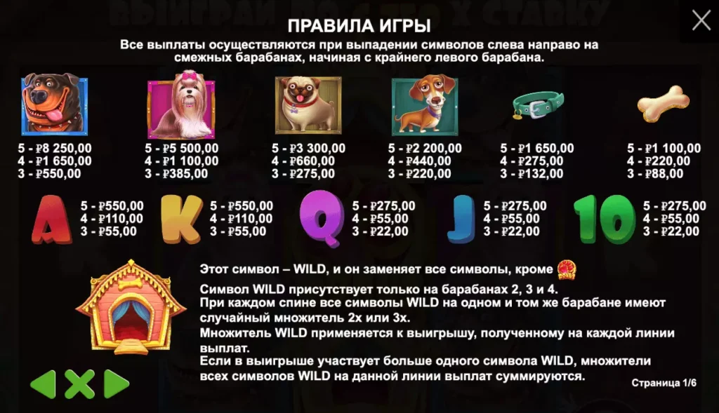 Характеристики слота The Dog House